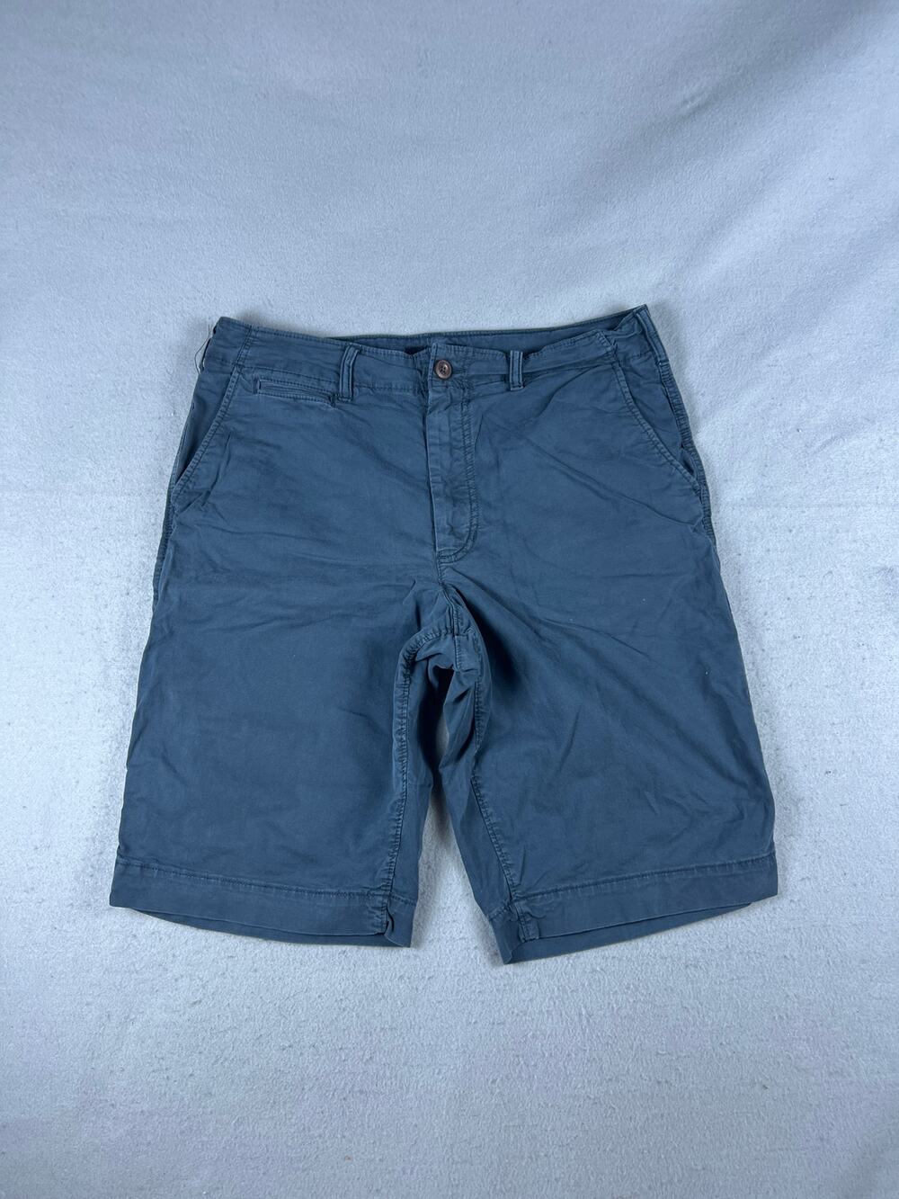 American Eagle Chino Shorts Mens 34 Blue Flat Front Next Level Flex Stretch